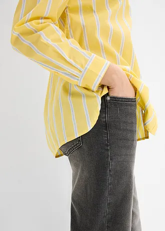 Chemisier en popeline de coton • jaune clair rayé • Boutique bonprix