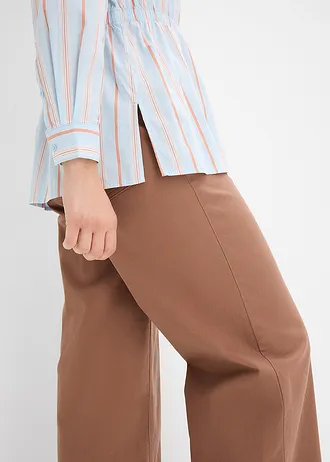 Cămașă maleabilă din poplin cu bumbac și stretch • albastru pudrat dungat vertical • magazin bonprix