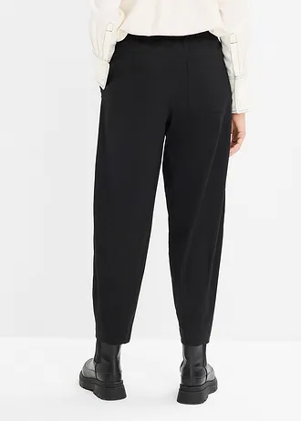 Pantalon barrel à taille élastiquée • noir • Boutique bonprix