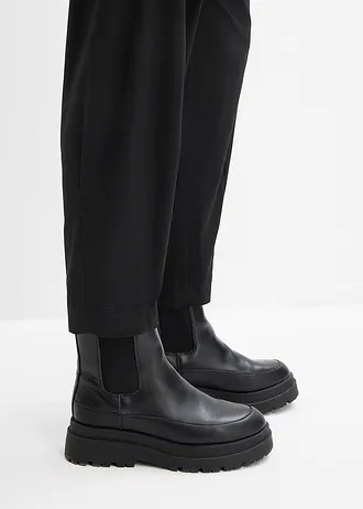 Pantaloni barrel din twill cu talie comodă • negru • magazin bonprix