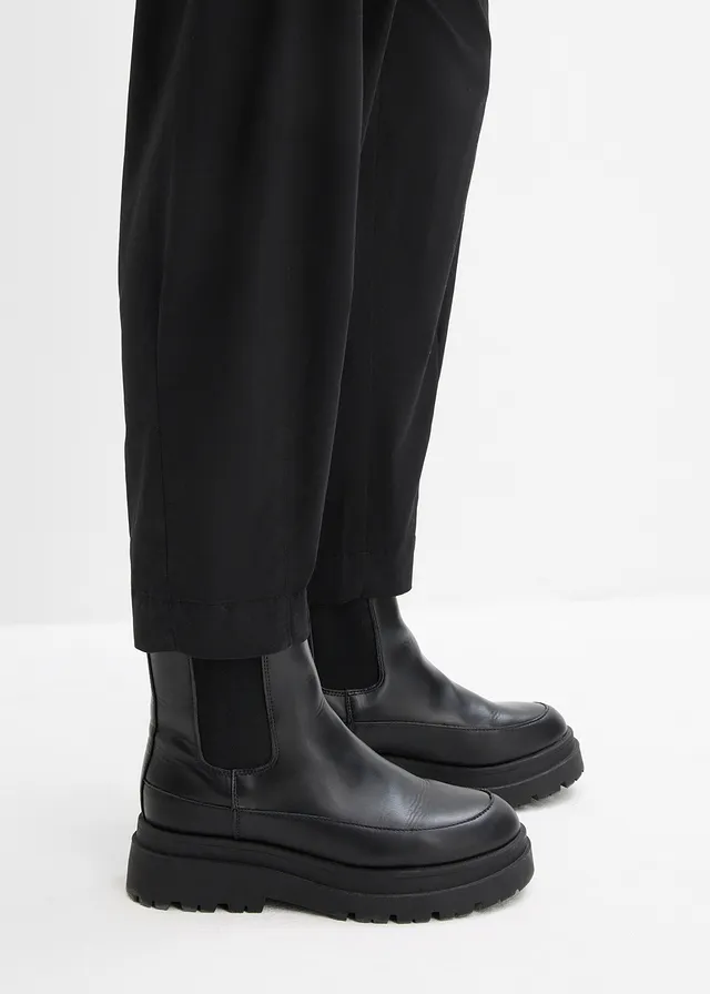 Twill barrel broek met comfortband • zwart • product-page.page-title-suffix