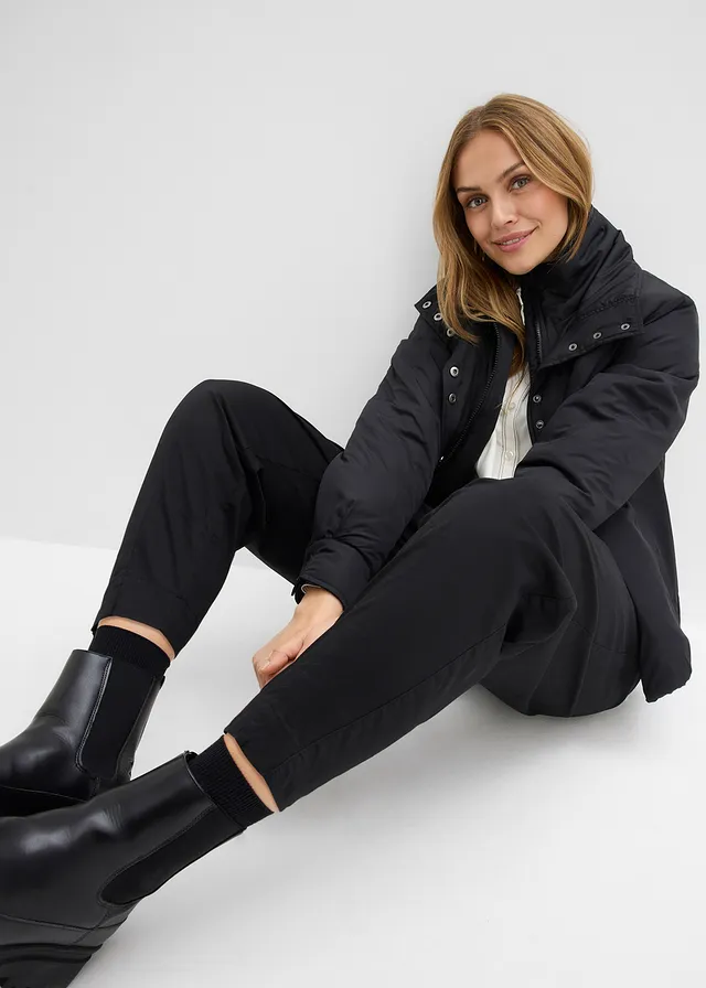Twill barrel broek met comfortband • zwart • product-page.page-title-suffix