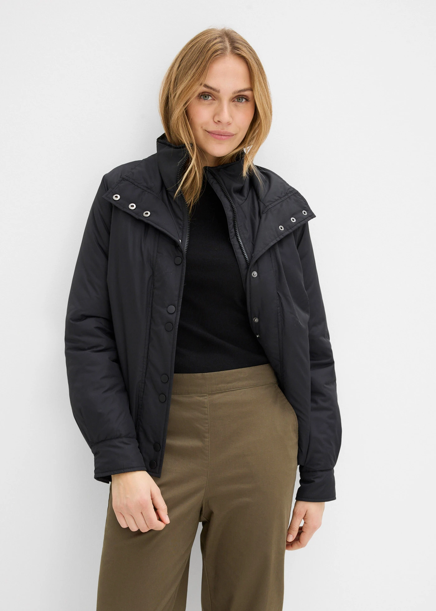 Slip-on broek van katoenmix • donkerolijfgroen • bonprix online shop