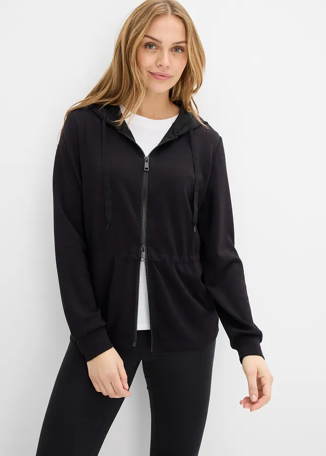 Sweat zippé à capuche, extensible • noir • product-page.page-title-suffix