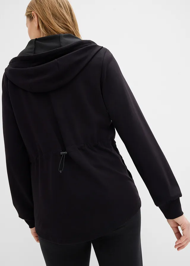 Sweatvest van zachte scuba, Kleur: zwart