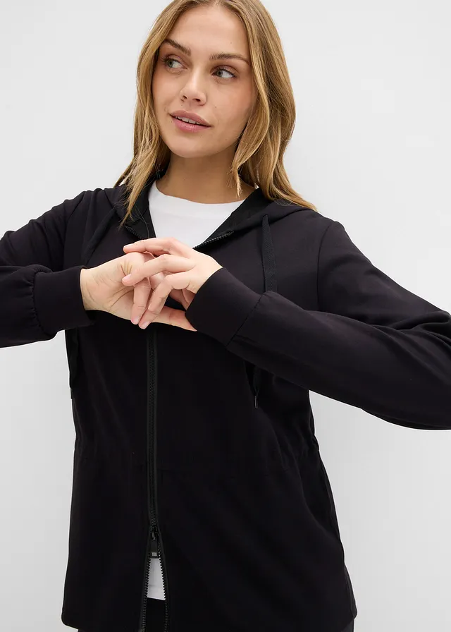Sweat zippé à capuche, extensible • noir • product-page.page-title-suffix
