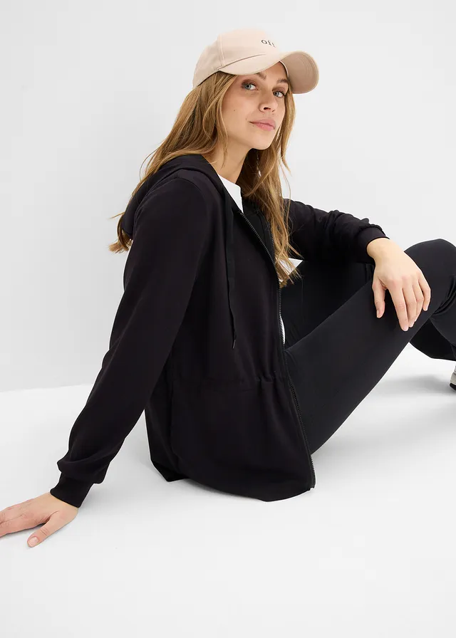 Sweat zippé à capuche, extensible • noir • product-page.page-title-suffix