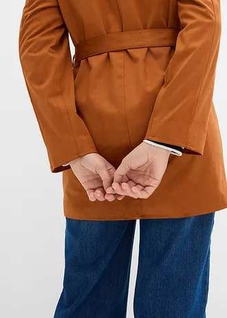 Mantou din imitație de piele întoarsă, cu cordon • maro-bronz • magazin bonprix