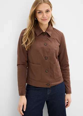 Imitatiesuède jas, Kleur: bruin