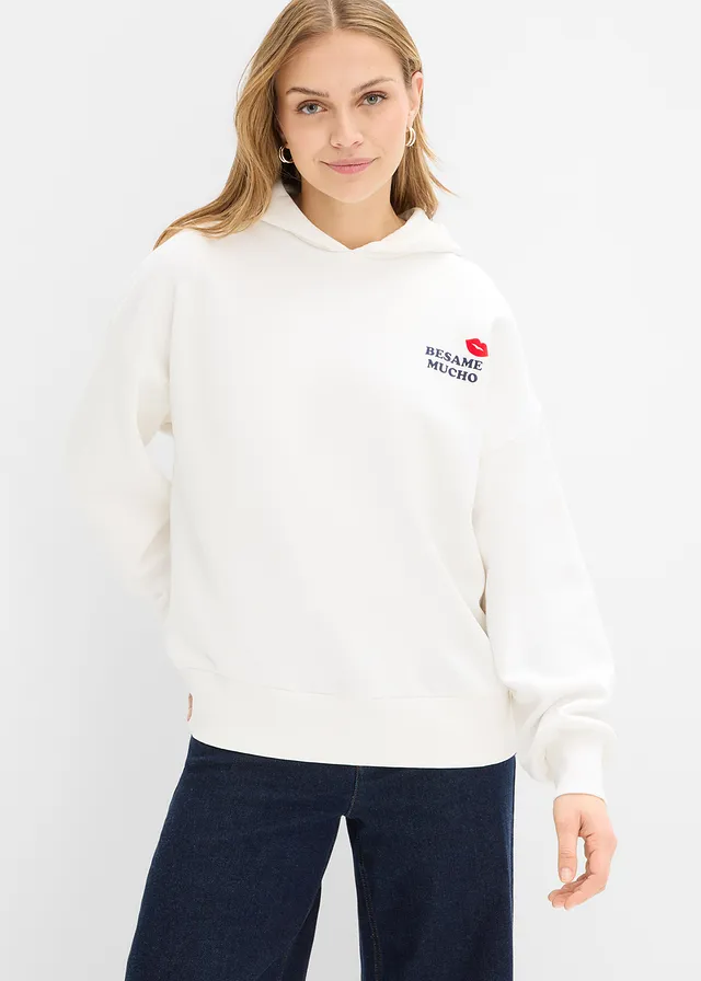 Sweat-shirt oversize, Couleur: écru imprimé