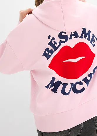 Bluză casual oversize • roz-cristal cu imprimeu • magazin bonprix