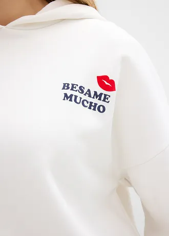 Sweat-shirt oversize • écru imprimé • Boutique bonprix