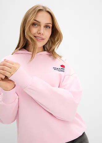 Oversize mikina • krištáľovo ružová potlačená • obchod bonprix