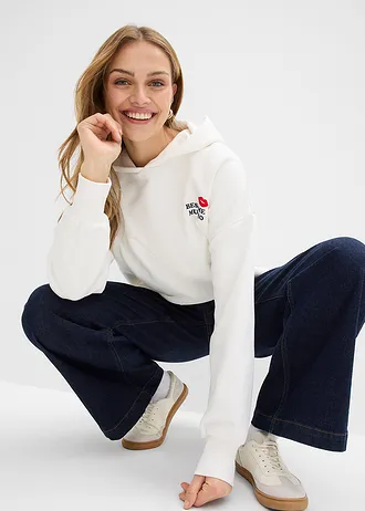 Sweat-shirt oversize • écru imprimé • Boutique bonprix