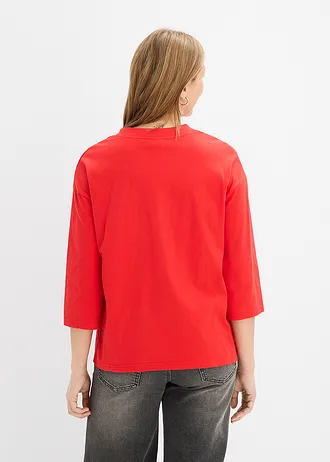 T-shirt boxy 100% coton • fraise-écru • Boutique bonprix