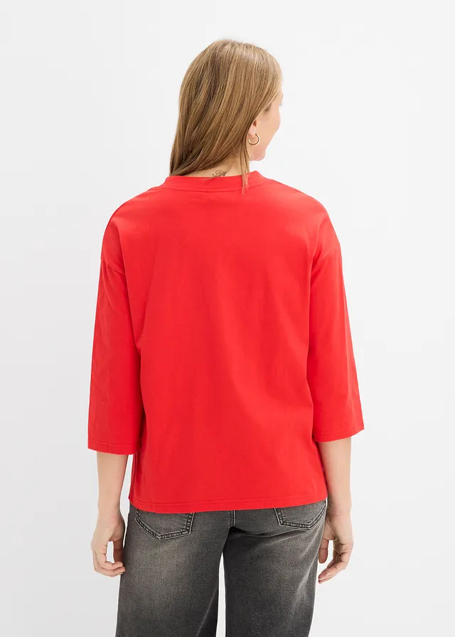 T-shirt boxy 100% coton • fraise-écru • product-page.page-title-suffix