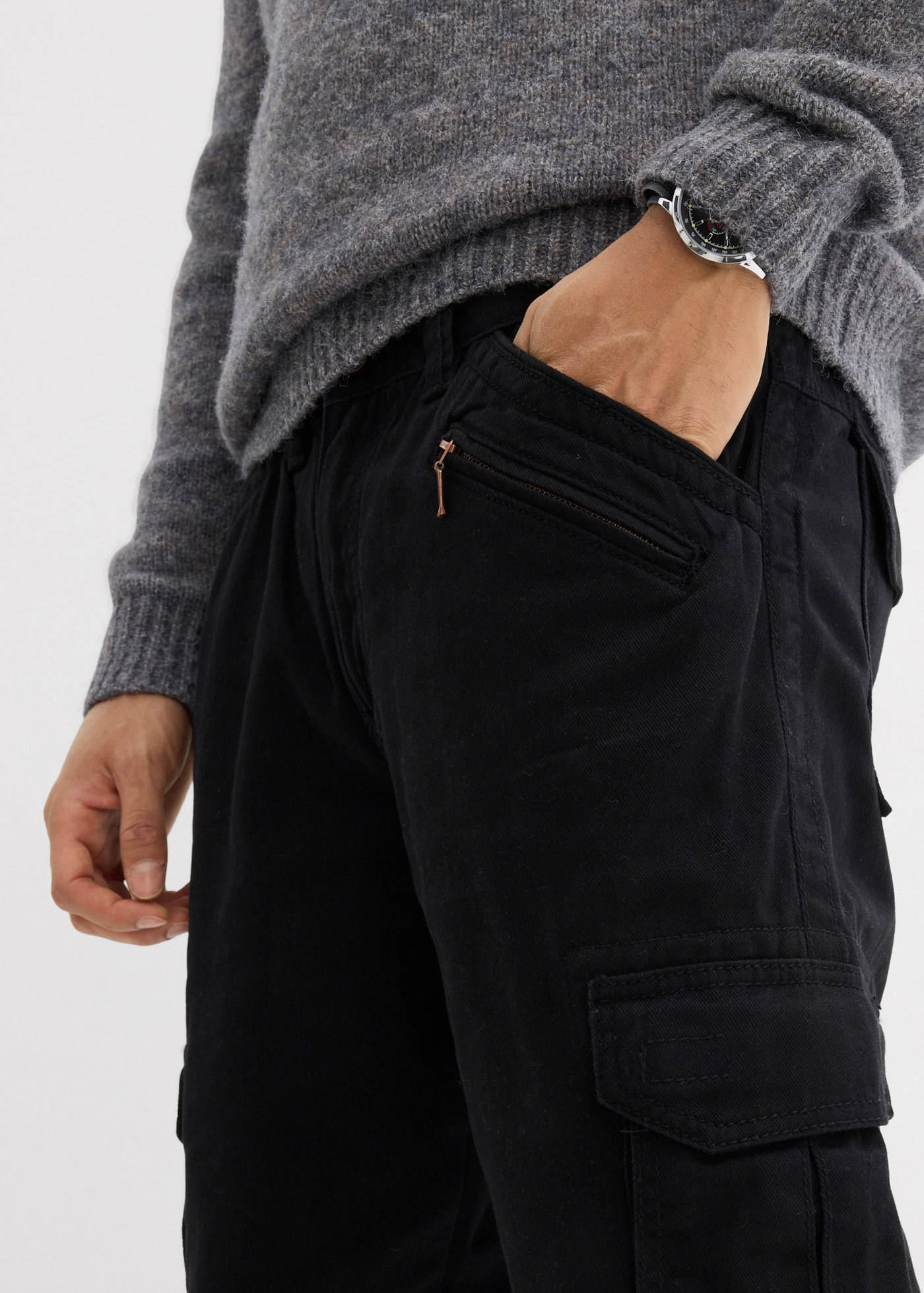 Cargo kalhoty, Relaxed Fit, Straight • černá • bonprix obchod