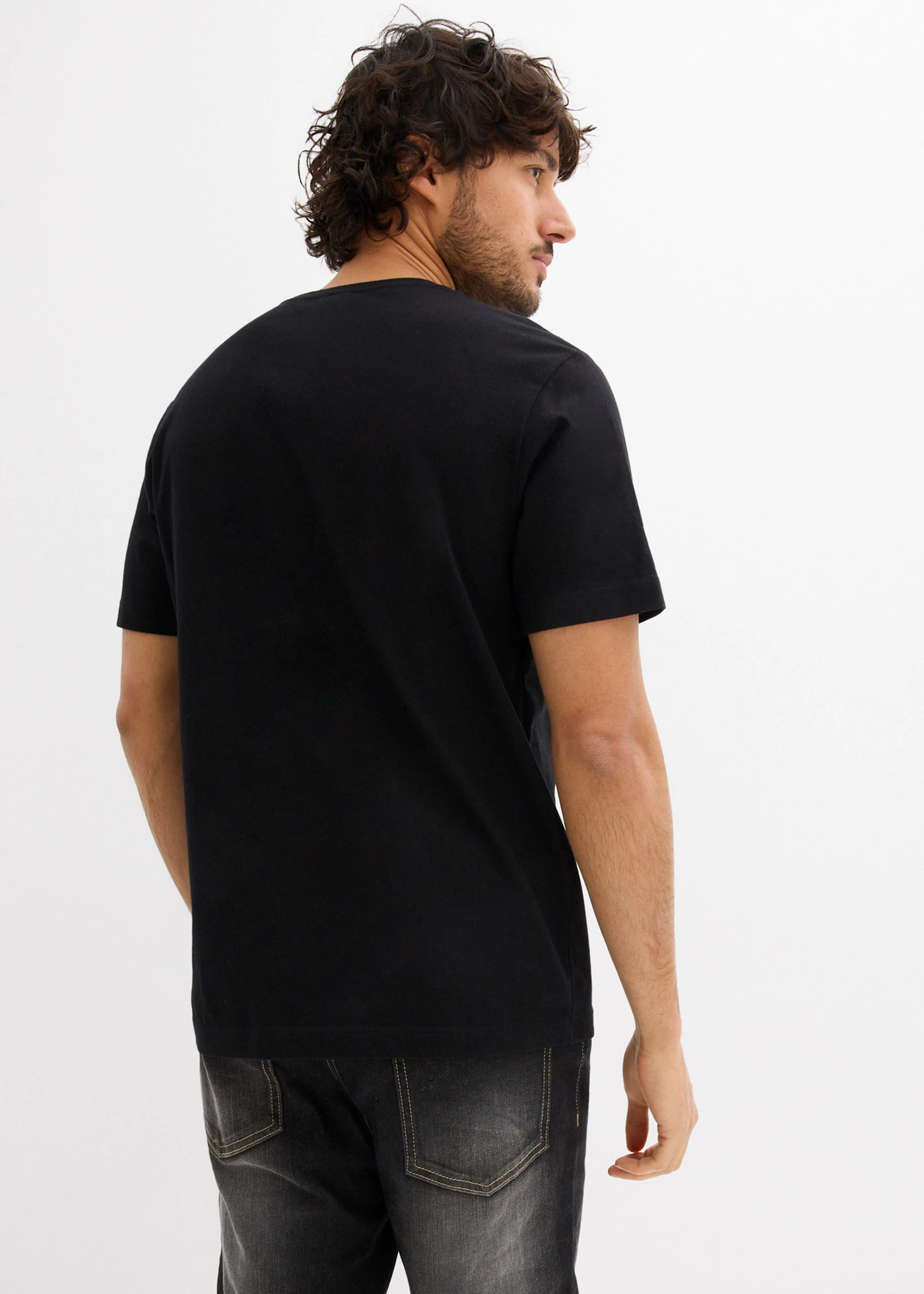 T-shirt 100% coton • noir imprimé • Boutique bonprix