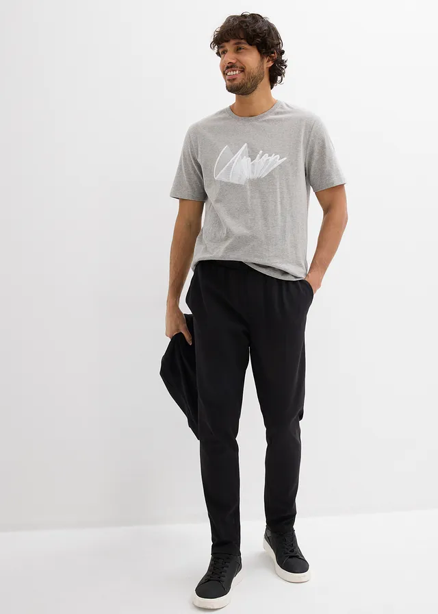 T-shirt met biologisch katoen, Kleur: lichtgrijs gemêleerd met print