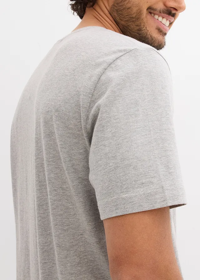T-shirt 100% coton • gris clair chiné imprimé • product-page.page-title-suffix