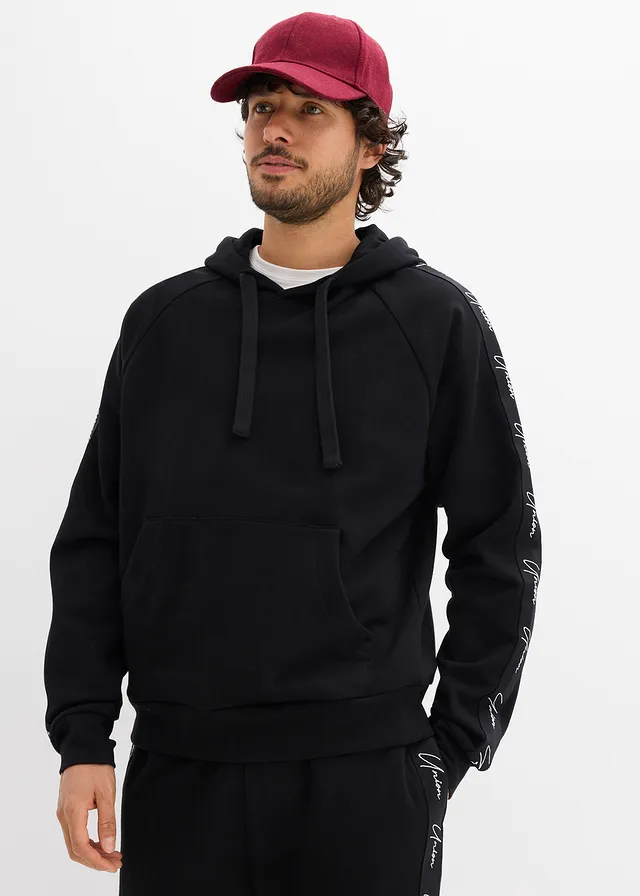 Hoodie van biologisch katoen, loose fit, Kleur: zwart