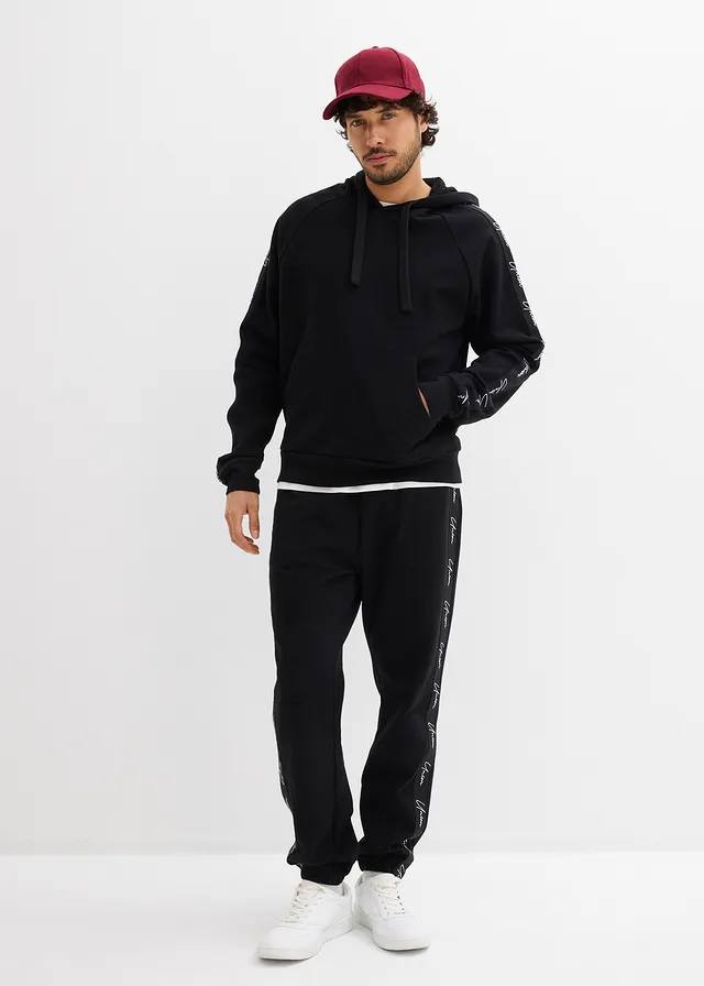 Hoodie van biologisch katoen, loose fit, Kleur: zwart