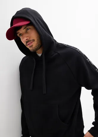 Mikina s kapucňou z čistej bio bavlny, Loose Fit • čierna • obchod bonprix