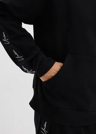 Mikina s kapucí, z čisté organické bavlny, Loose Fit • černá • bonprix obchod