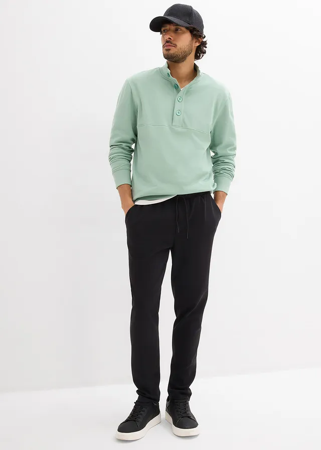 Slim Fit belebújós nadrág, Tapered • fekete • bonprix áruház