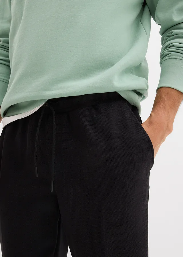 Nohavice bez zapínania, Slim Fit, Tapered • čierna • obchod bonprix