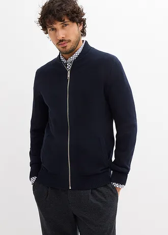 Gilet regular en maille, Couleur: bleu foncé