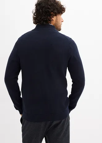 Gilet regular en maille, Couleur: bleu foncé