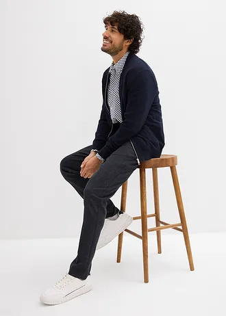 Gilet regular en maille, Couleur: bleu foncé