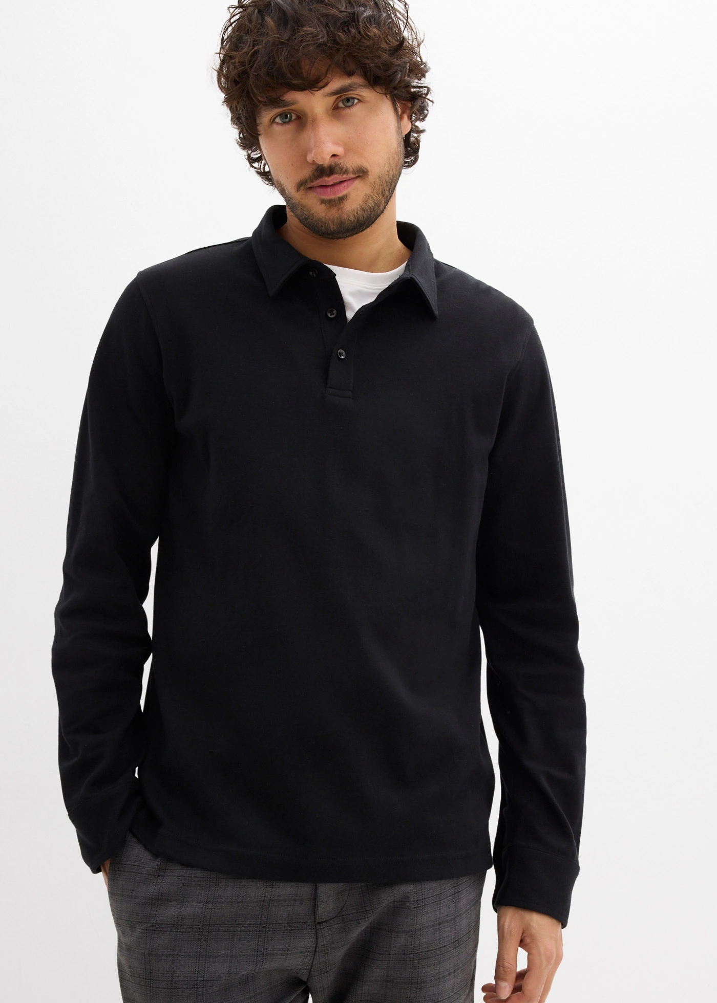 Bluză polo din bumbac 100% • negru • magazin bonprix