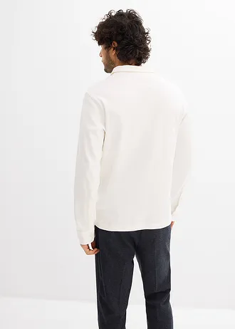 Polo manches longues slim, très doux • ecru • Boutique bonprix