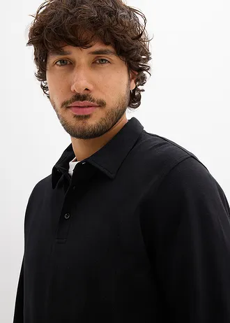Bluză polo din bumbac 100% • negru • magazin bonprix