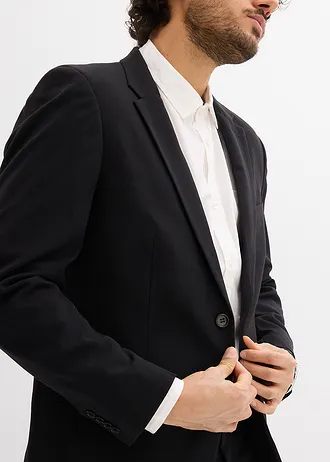 Costum cu 2 piese din material super stretch, Slim Fit • negru • magazin bonprix