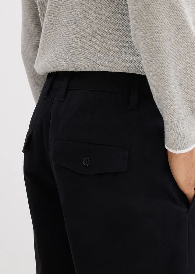 Pantalon chino loose 100% coton, taille élastiquée • noir • product-page.page-title-suffix