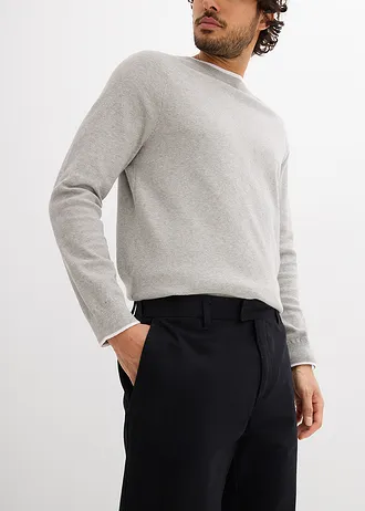 Chinobroek van puur katoen met elastische tailleband, relaxed fit • zwart • bonprix online shop