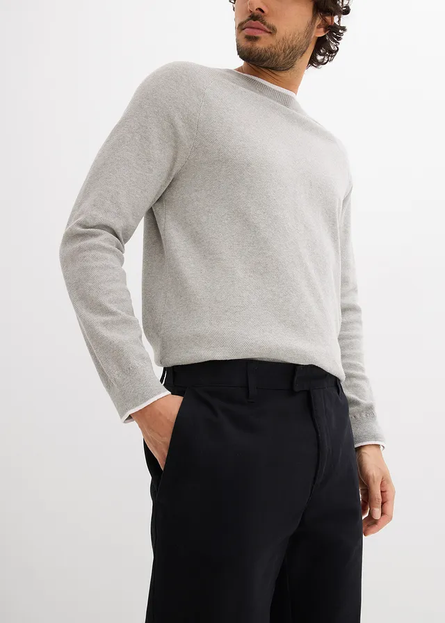 Pantalon chino loose 100% coton, taille élastiquée • noir • product-page.page-title-suffix