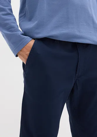 Bluză polo cu mânecă lungă din bumbac organic 100% • albastru jeans • magazin bonprix