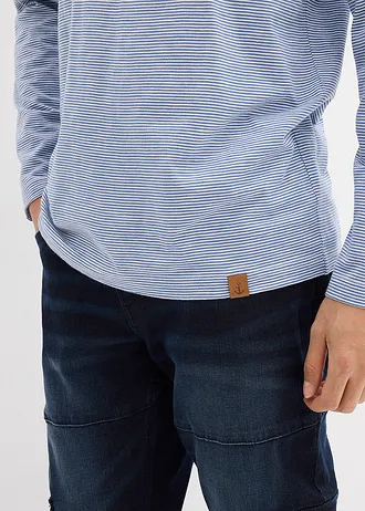 Longsleeve van puur biologisch katoen • jeansblauw-wit horizontaal gestreept • bonprix online shop