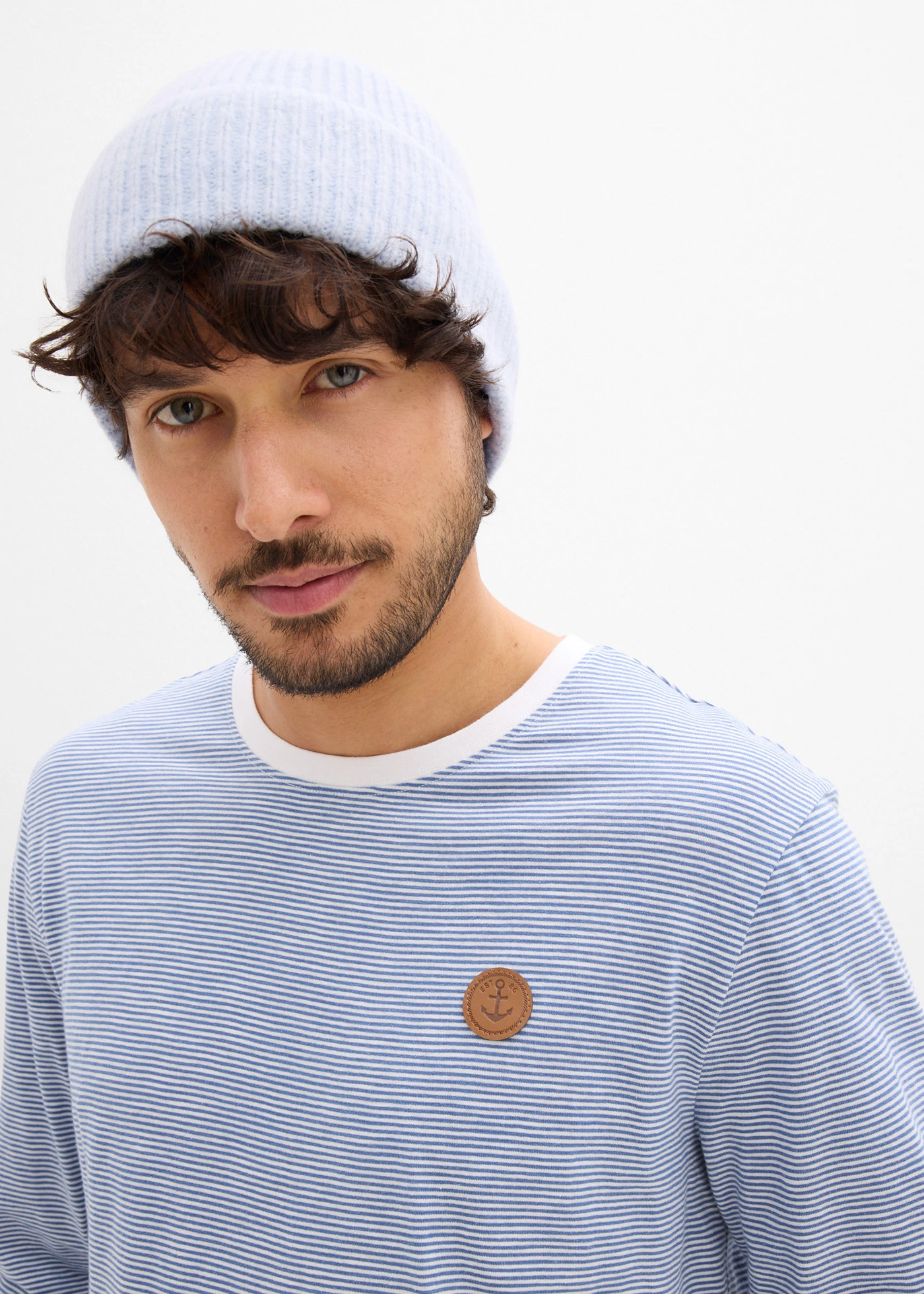 Longsleeve • jeansblauw-wit horizontaal gestreept • bonprix online shop