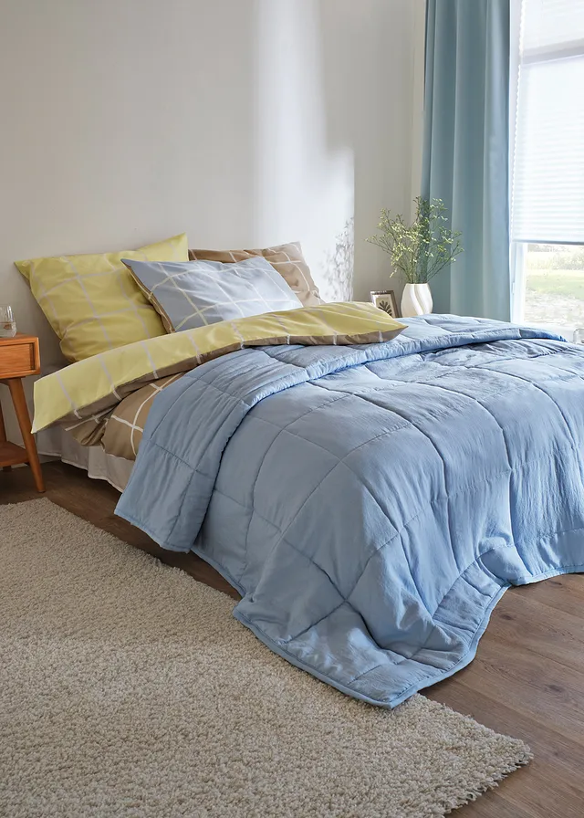 Sprei met moderne quilting, Kleur: lichtblauw