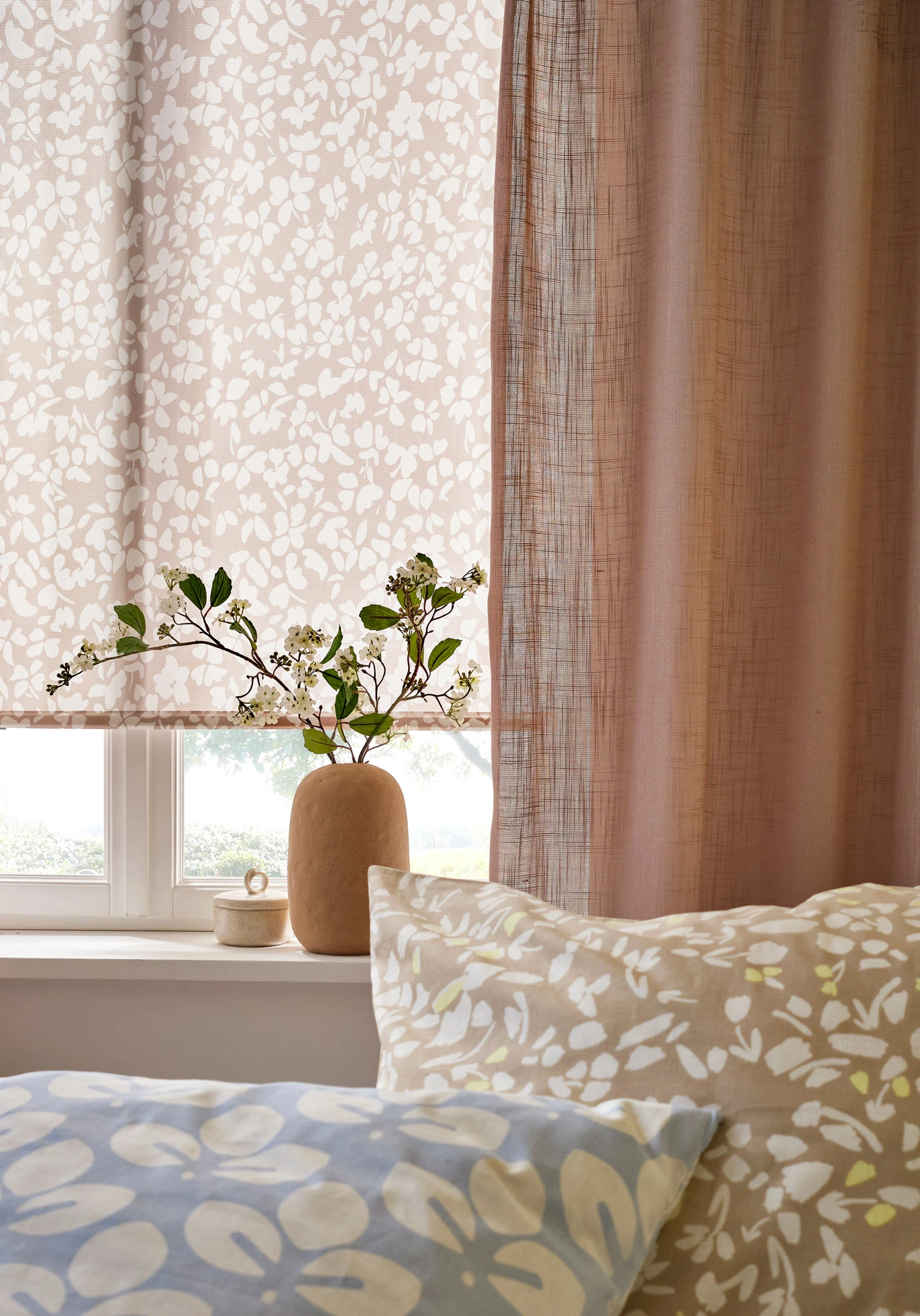 Panneau effet lin avec polyester recyclé (lot de 2) • taupe clair • Boutique bonprix