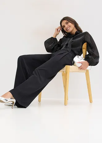 Pantalon large à pinces • noir • Boutique bonprix