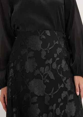 Fustă maxi cu tiv asimetric • negru • magazin bonprix