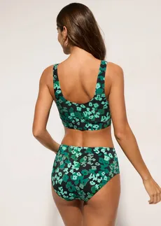 Bikiny bustier (2-dielne) • čierna-zelená kvetovaná • obchod bonprix