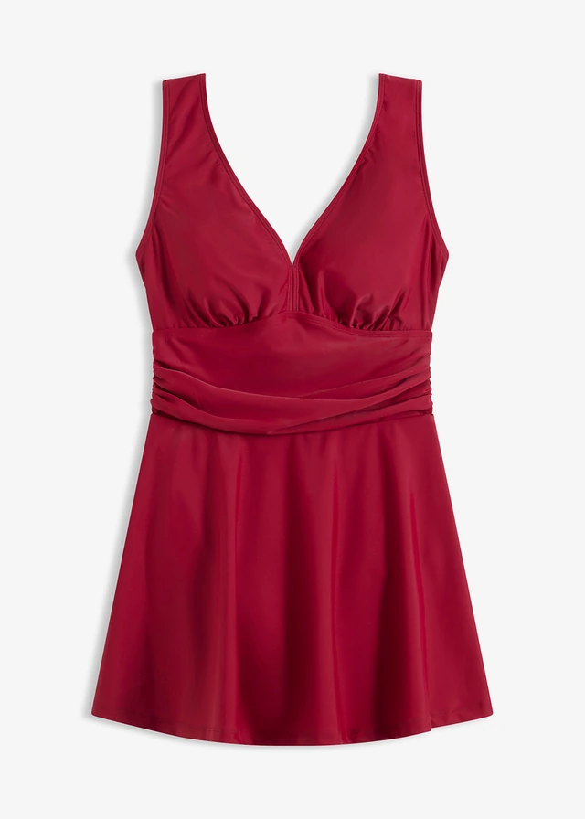 Badpakjurk met gekruiste bandjes, Kleur: donkerrood
