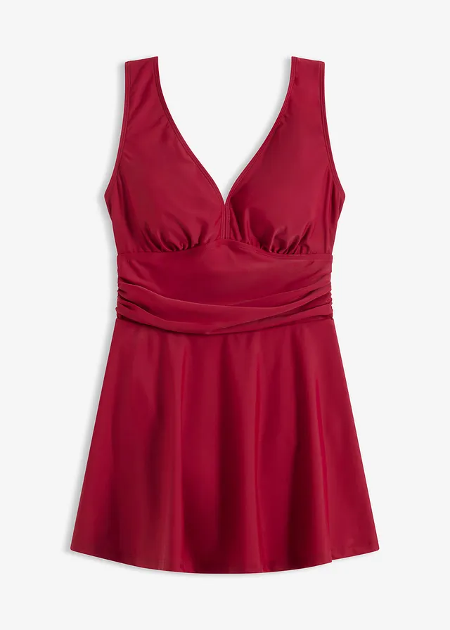 Robe de bain à bretelles croisées • rouge foncé • Boutique bonprix